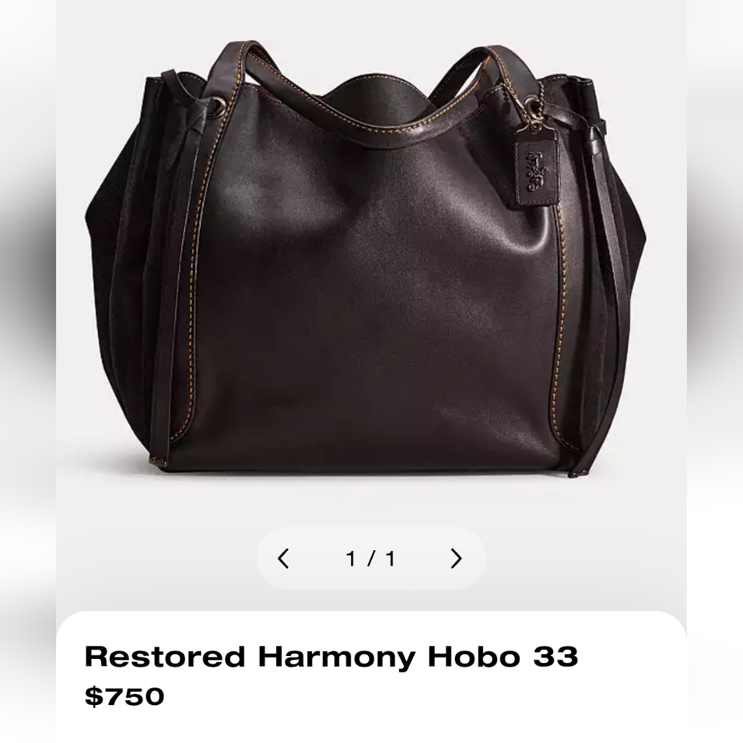 Coach Mixed Leather Harmony Hobo 33